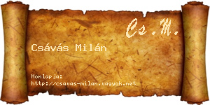 Csávás Milán névjegykártya